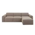 Manheim Fabric Right Hand 3 Seater Corner Sofa In Beige