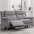 Mankato Fabric Electric Recliner 3+2 Seater Sofa Set In Ash