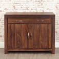 Manteo Wooden Laptop Desk With 2 Doors In Walnut
