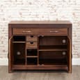 Manteo Wooden Laptop Desk With 2 Doors In Walnut
