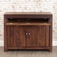 Manteo Wooden Laptop Desk With 2 Doors In Walnut