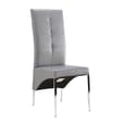 Mayline Extending White Dining Table With 6 Vesta Grey Chairs