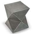 Mekbuda Inverted Triangular Metal Stool In Antique Zinc