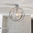 Merola Semi Flush Bathroom Ceiling Light In Chrome