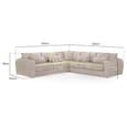 Millburn Plush Velvet Corner Sofa In Mocha