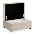 Millburn Plush Velvet Foot Stool In Mocha