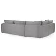 Millburn Plush Velvet Left Hand Corner Sofa In Grey