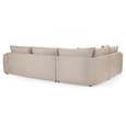 Millburn Plush Velvet Left Hand Corner Sofa In Mocha