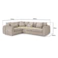 Millburn Plush Velvet Left Hand Corner Sofa In Mocha