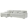 Modesto Fabric Left Hand Corner Sofa In Beige