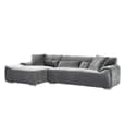 Modesto Fabric Left Hand Corner Sofa In Charcoal