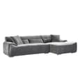 Modesto Fabric Right Hand Corner Sofa In Charcoal