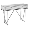 Mpingo Mirrored Console Table With Silver Stainless Steel Frame