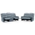 Myrtle Fabric Recliner 3+2 Seater Sofa Set In Grey