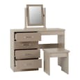 Mack Oak Wooden Dressing Table Set With Oyster Gloss Front