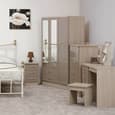 Mack Oak Wooden Dressing Table Set With Oyster Gloss Front