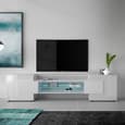 Nevaeh White High Gloss TV Stand With 2 Doors And LED Lights
