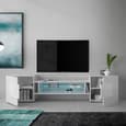 Nevaeh White High Gloss TV Stand With 2 Doors And LED Lights