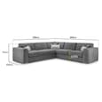 Newnan Fabric Corner Sofa In Grey