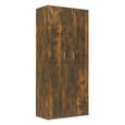 Newberry Wooden Shoe Storage Cabinet With 2 Doors In Smoked Oak
