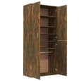 Newberry Wooden Shoe Storage Cabinet With 2 Doors In Smoked Oak
