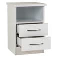 Mack Wooden Bedside Cabinet With 2 Drawers White Gloss Front