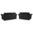 Oakley Fabric 3+2 Seater Sofa Set In Charcoal