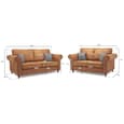 Oakley Fabric 3+2 Seater Sofa Set In Charcoal