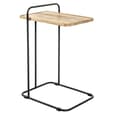 Orono Wooden Side Table In Oak With Black Metal Frame