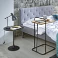 Orono Wooden Side Table In Oak With Black Metal Frame