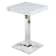 Topaz Vida Marble Effect Gloss Bar Table 2 Ripple White Stool