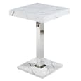 Topaz Vida Marble Effect Gloss Bar Table 4 Coco White Stools