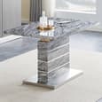 Parini Small Extending Melange Dining Table 6 Petra White Chairs
