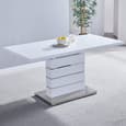 Parini Small Extending White Dining Table 6 Chicago Black Chairs