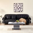 Parini High Gloss Coffee Table In Grey With Glass Top
