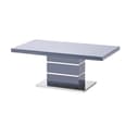 Parini High Gloss Coffee Table In Grey With Glass Top