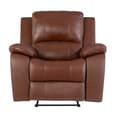 Parker Faux Leather Electric Recliner Armchair In Dark Tan