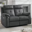 Pasco Fabric Electric Recliner 3+2 Seater Sofa Set In Anthracite