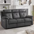 Pasco Fabric Electric Recliner 3+2 Seater Sofa Set In Anthracite