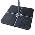 Peebles Polyester Fabric Garden Half Parasol In Grey
