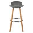 Porrima Matte Grey Plastic Seat Bar Stools In Pair