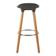 Porrima Matte Grey Plastic Seat Bar Stools In Pair