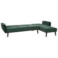Porrima Upholstered Velvet 3 Seater Sofa Bed In Dark Green