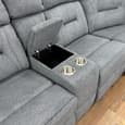Portales Fabric Recliner Corner Sofa In Grey
