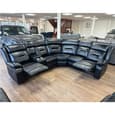 Portales Faux Leather Recliner Corner Sofa In Black