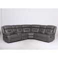 Portales Faux Leather Recliner Corner Sofa In Grey