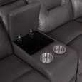 Portales Faux Leather Recliner Corner Sofa In Grey