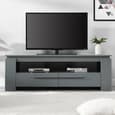 Portland Wooden TV Stand With 2 Drawers In Grey