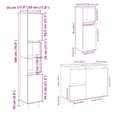 Pueblo Wooden 3 Piece Bathroom Furniture Set In Grey Sonoma