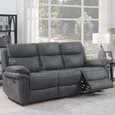 Rasalas Fabric Recliner Sofa Suite In Charcoal Grey